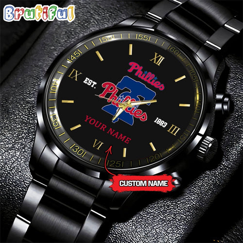 MLB Philadelphia Phillies Watch Black Fashion Watch Baseball Game