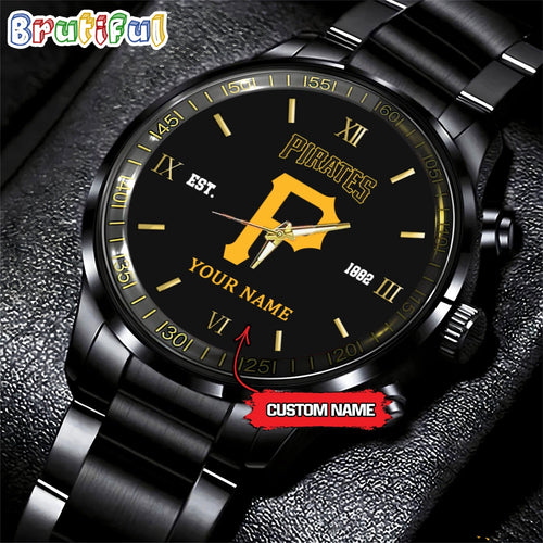 MLB Pittsburgh Pirates Watch Black Fashion Watch Baseball Game