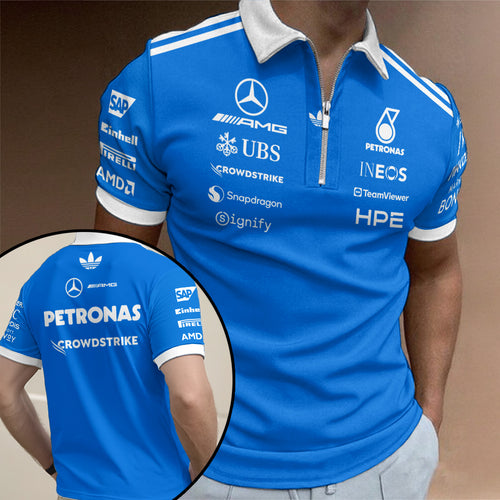 Mercedes AMG Petronas F1 Team Zip Polo Shirt – TANTN23752