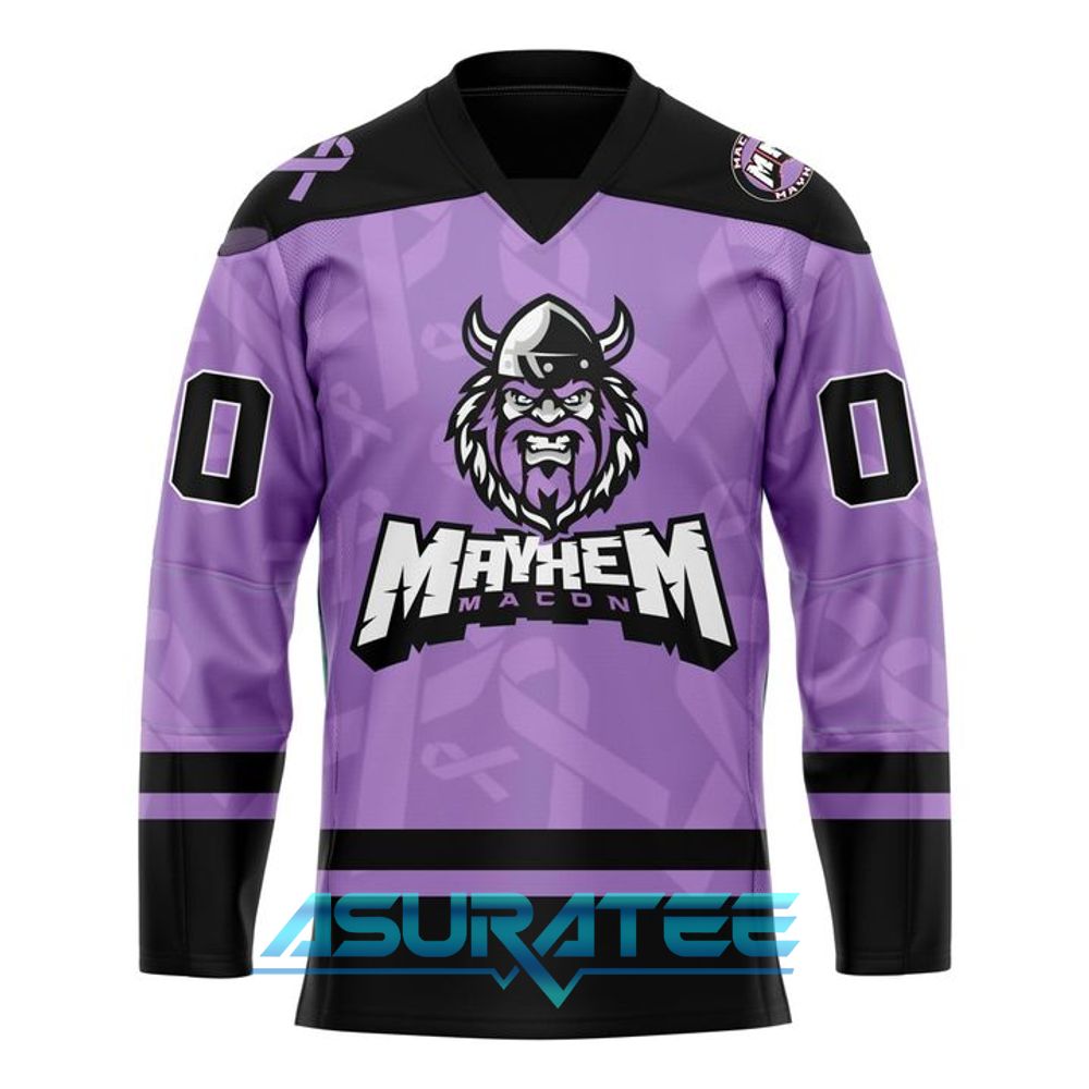 Macon Mayhem x Cancer Night Hockey Jersey 2025