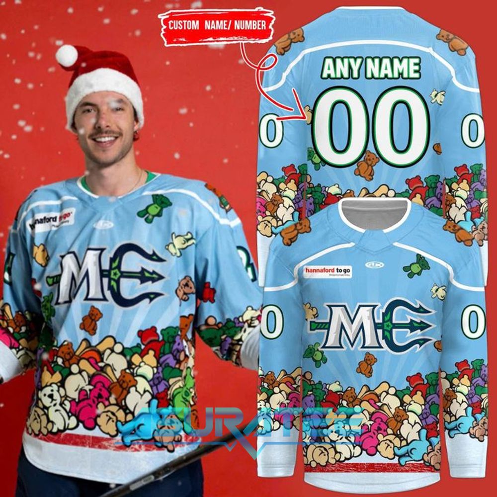 Maine Mariners Our Teddy Bear Toss Special Hockey Jersey