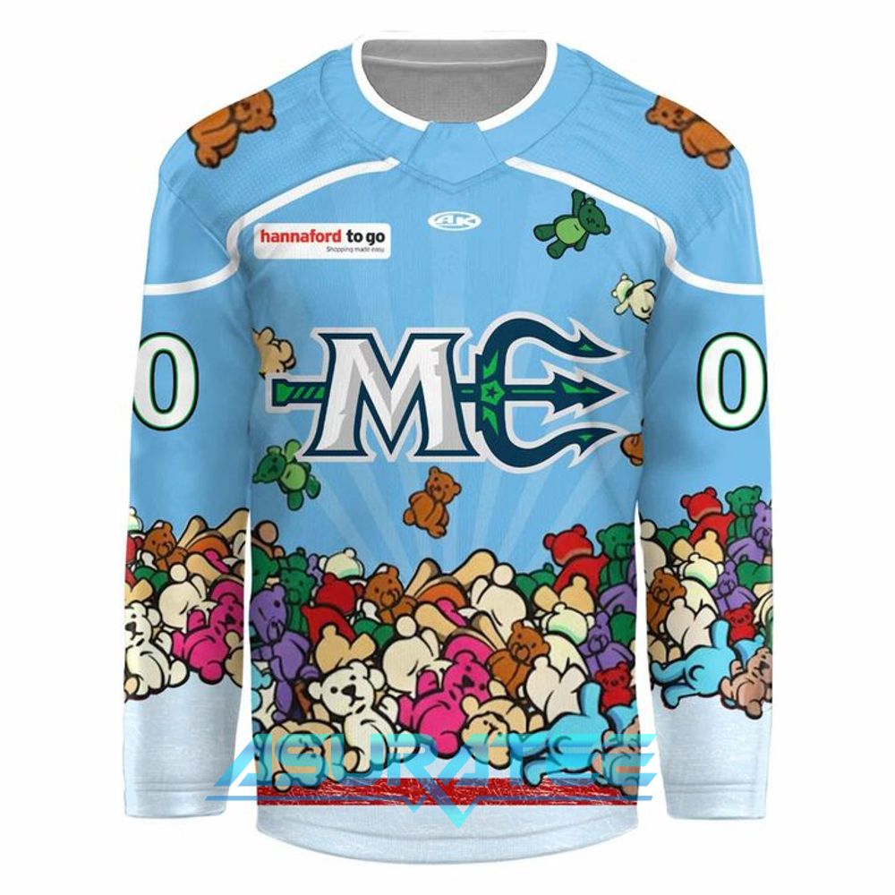 Maine Mariners Our Teddy Bear Toss Special Hockey Jersey