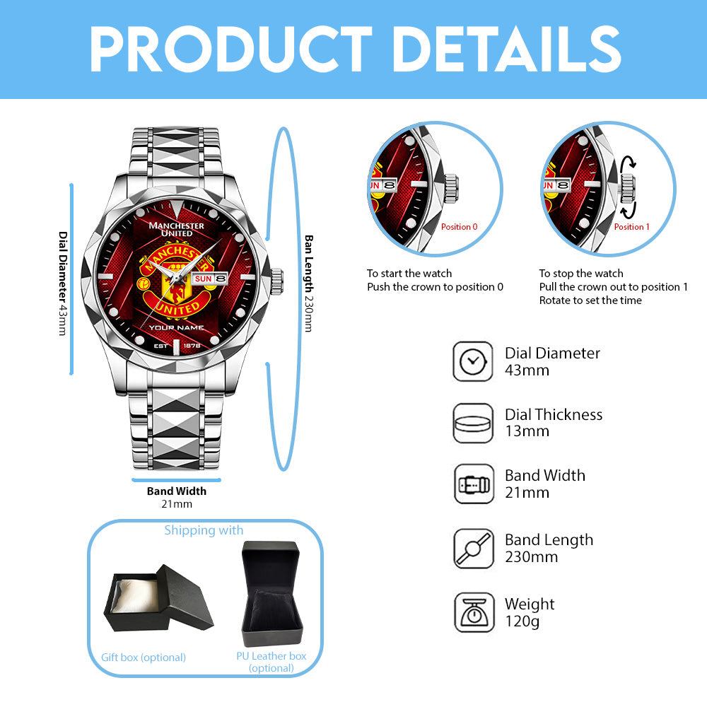 Personalized Manchester United Alloy Luxury Quartz Watch – TANTN20258