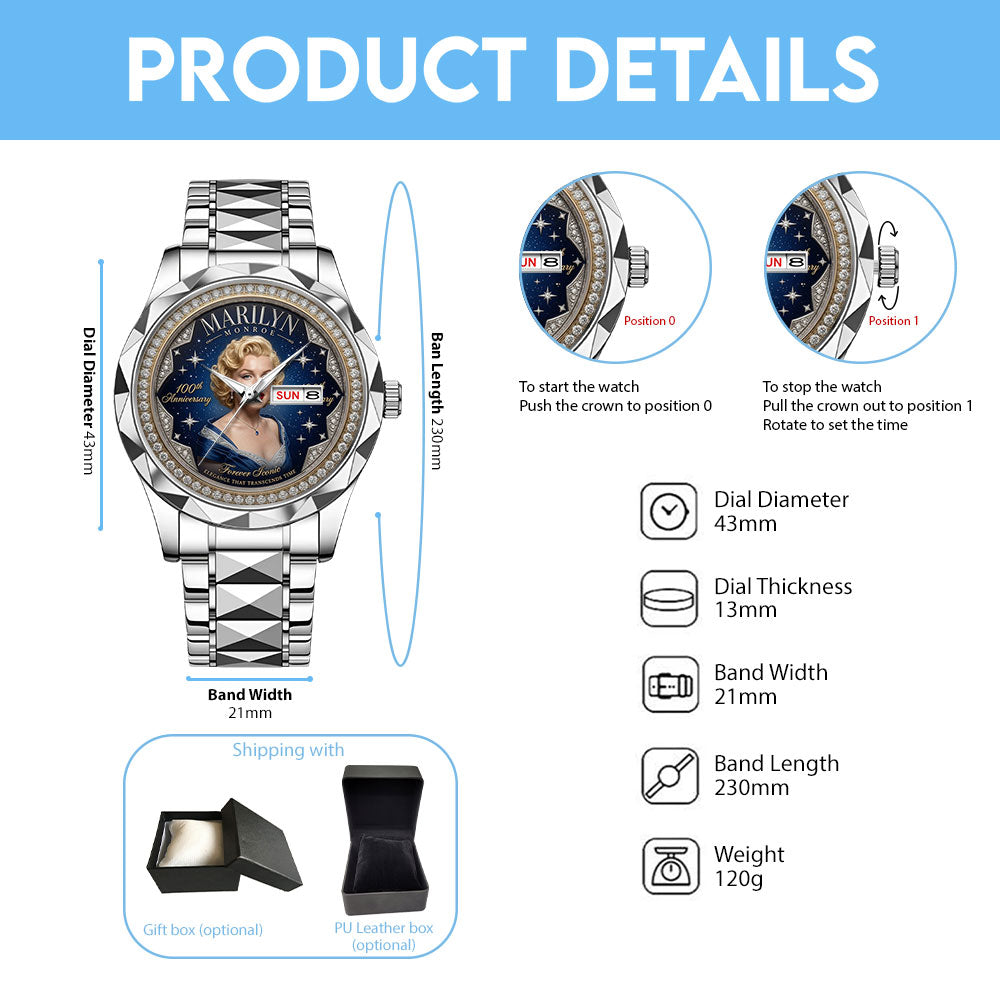 Marilyn Monroe 100th Anniversary Alloy Luxury Quartz Watch - TMTHU7939
