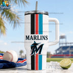 Marlins Vintage Baseball Travel Mug With Handle Tumbler