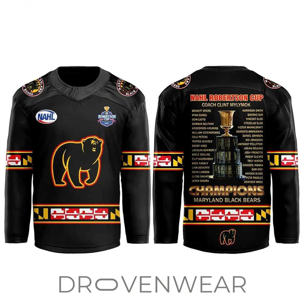 Maryland Black Bears 2026 Robertson Cup Champions Hockey Jersey