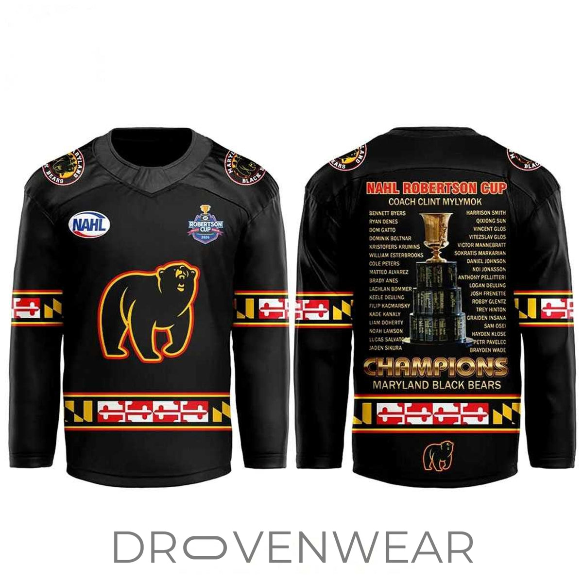 Maryland Black Bears 2026 Robertson Cup Champions Hockey Jersey