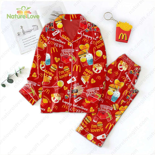 Mcdonald’s Happy Valentine’s Day Red Pajamas Set