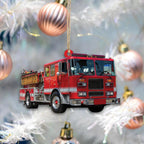 Custom Fire Truck Ornament - Personalized Photo Gift for Firefighter, Paramedic | Christmas Decoration