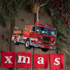 Custom Fire Truck Ornament - Personalized Photo Gift for Firefighter, Paramedic | Christmas Decoration