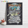 Megadeth Estd 1983 Years Of Destruction Version Skeleton Wall Art Poster Canvas
