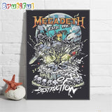Megadeth Estd 1983 Years Of Destruction Version Skeleton Wall Art Poster Canvas