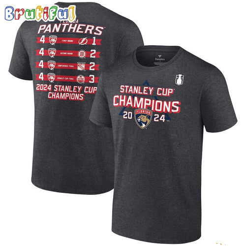 Men’s Florida Panthers 2024 Stanley Cup Champions Schedule T Shirt