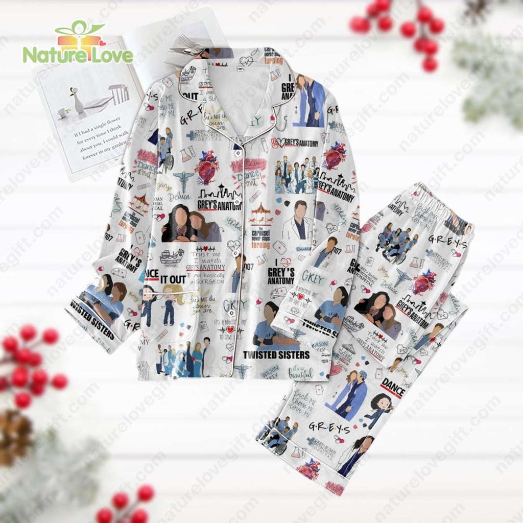 Meredith Grey’s Anatomy​ Nursing Pajamas Set Christmas Gifts