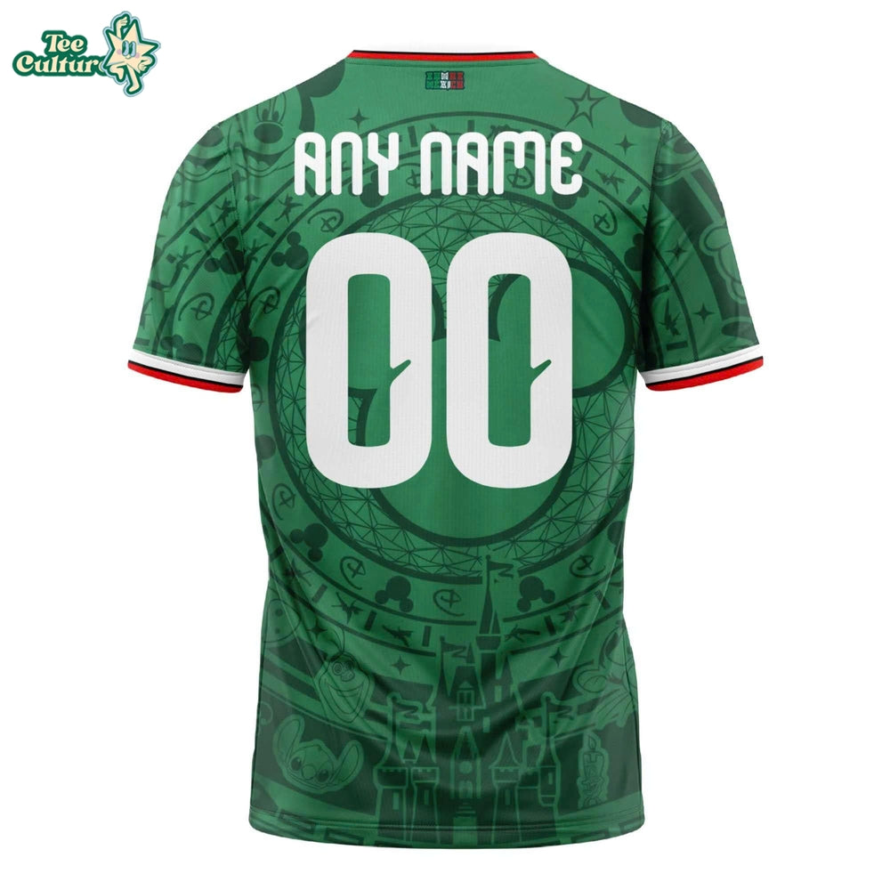Mexico FIFA World Cup 2026 Disney Mickey Inspired Custom V-Neck Jersey Personalized Name & Number