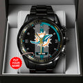 Personalized Miami Dolphins Black Stainless Steel Watch – TANTN16026