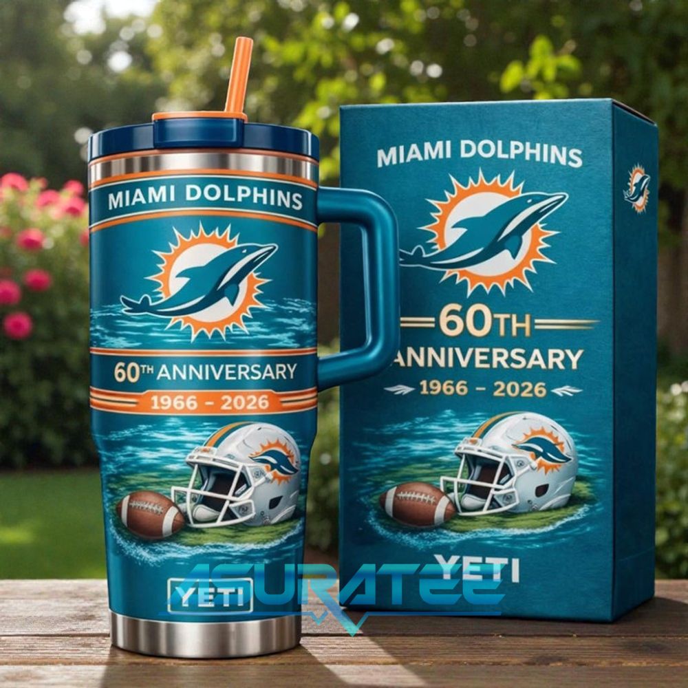 Miami Dolphins 60th Anniversary Limited Edition YETI Tumbler