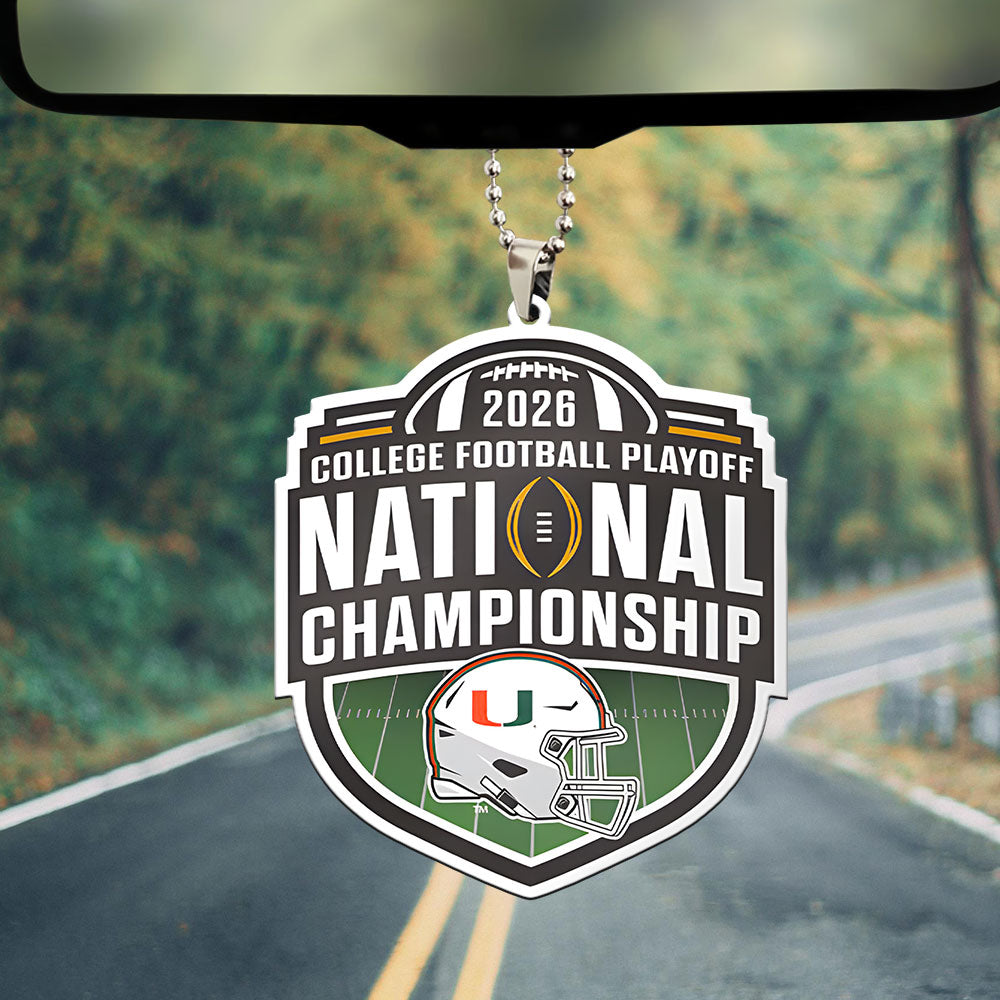 Miami Hurricanes Football Custom shape 2-sided Acrylic Car Ornament – MAITM14398