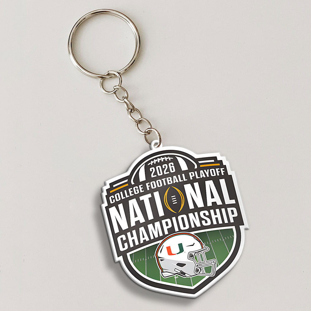 Miami Hurricanes Football Custom Shape 2-sided Keychain – MAITM14399