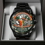 Miami Hurricanes Football 2026 Fiesta Bowl Champions Black Stainless Steel Watch – TANTN20140
