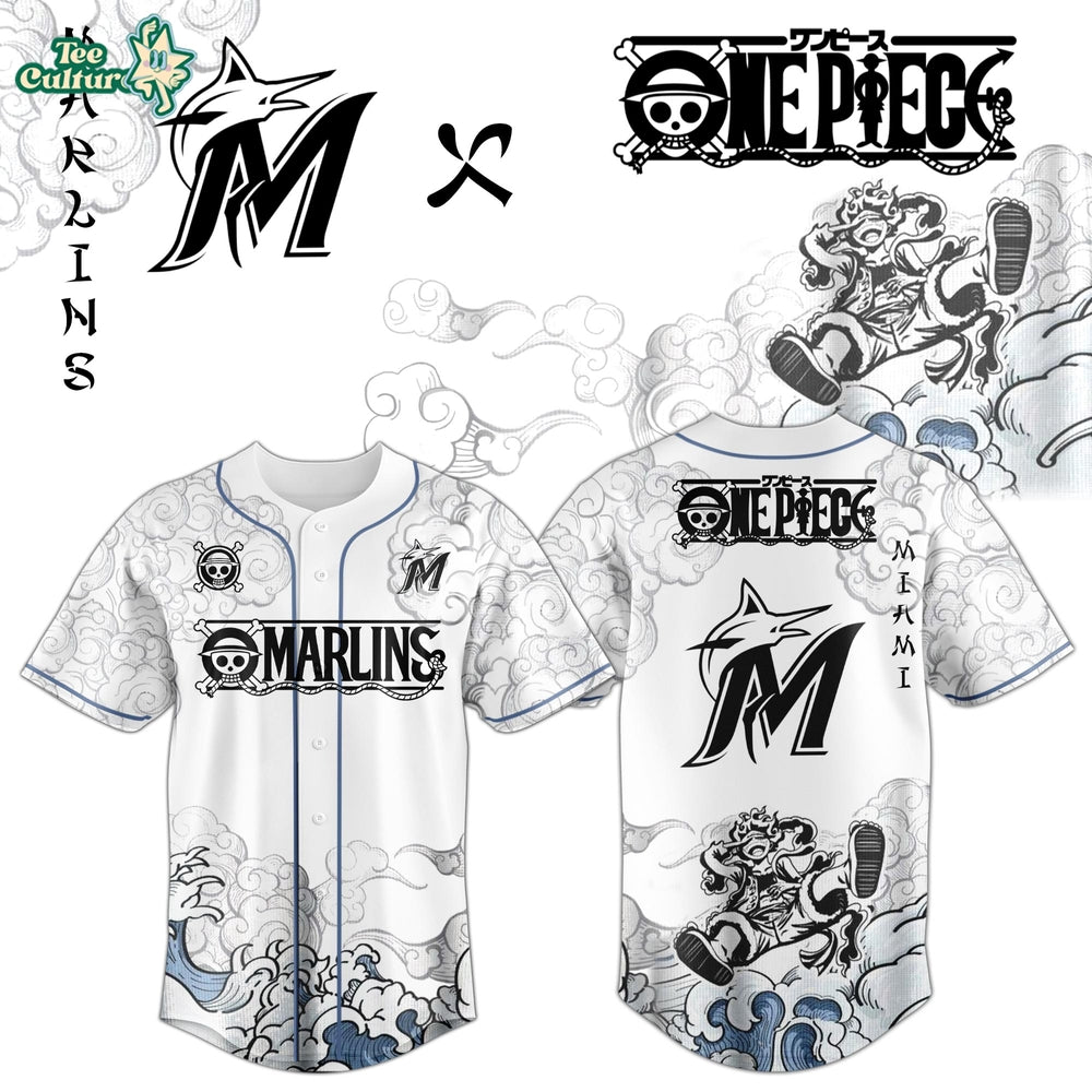 Miami Marlins x One Piece Jersey 2026 Luffy Gear 5