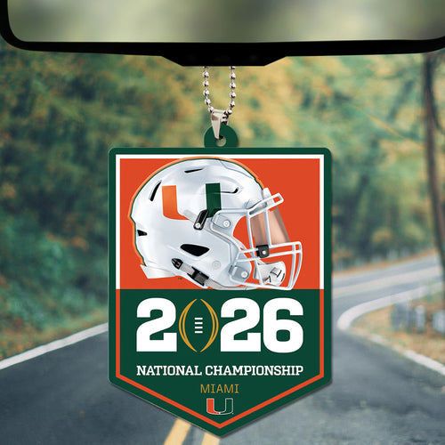 Miami Hurricanes Football Custom shape 2-sided Acrylic Car Ornament – TANTN20109