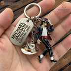 Michael Jackson The King Of Pop Iconic Era 1980s Keychain