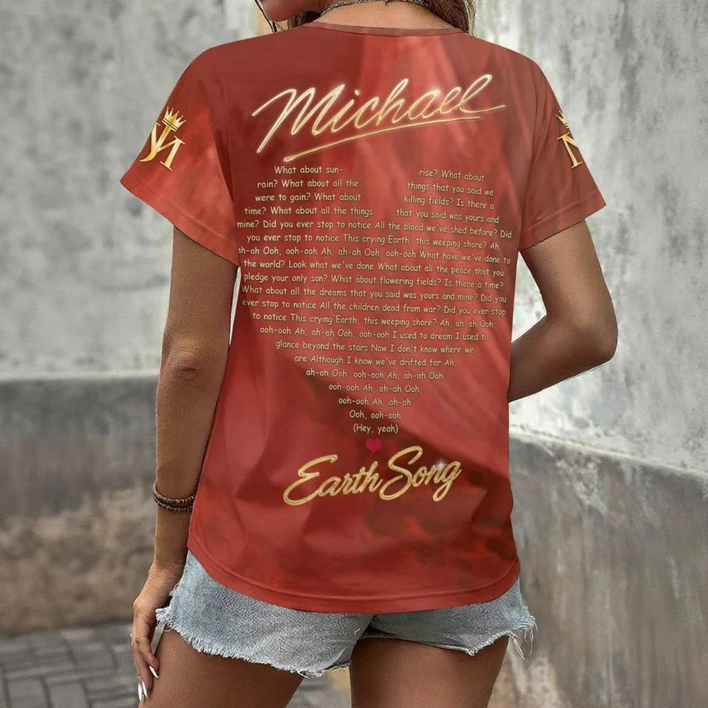 Michael Jackson 3D Women's V-Neck T-Shirt – HOATT21034