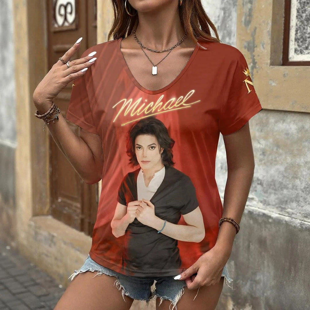 Michael Jackson 3D Women's V-Neck T-Shirt – HOATT21034