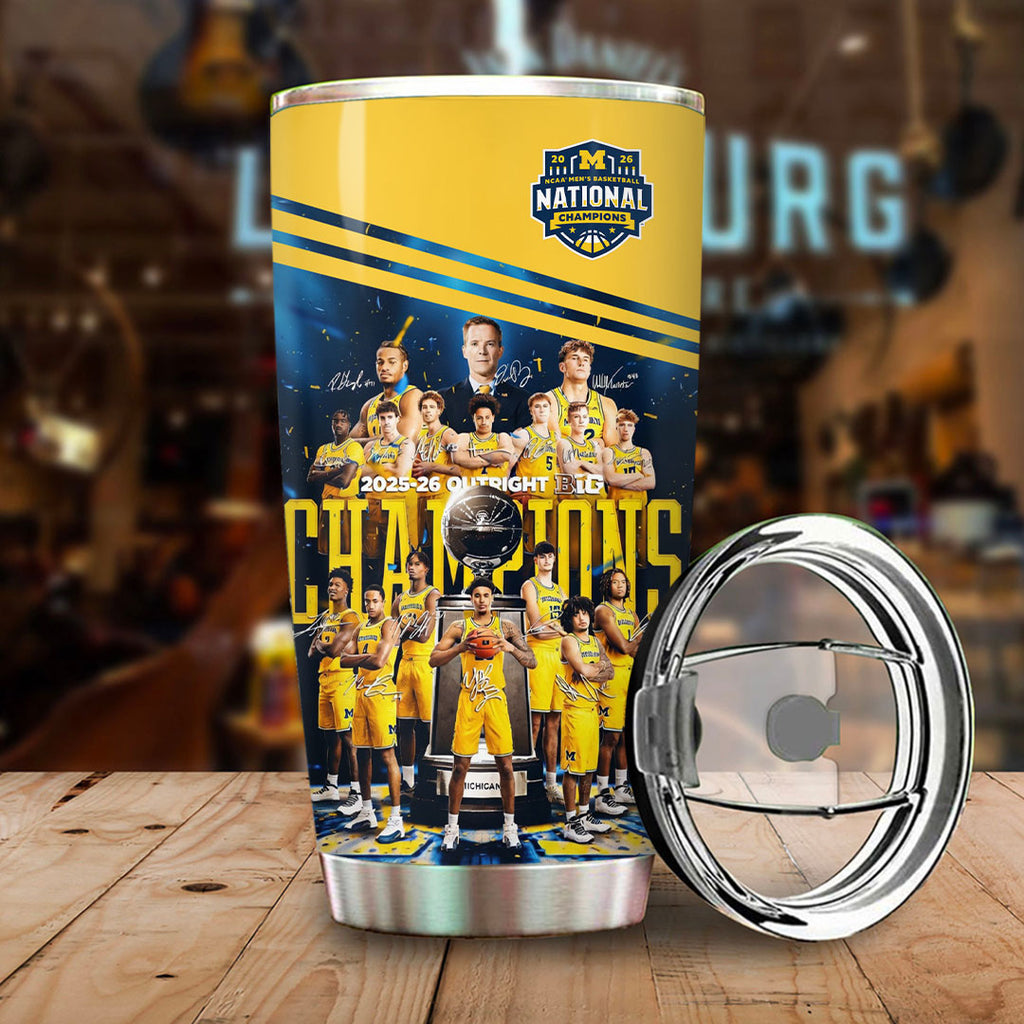 Michigan Wolverines 2026 Men's Basketball National Champions Tumbler Cup – TANTN22311
