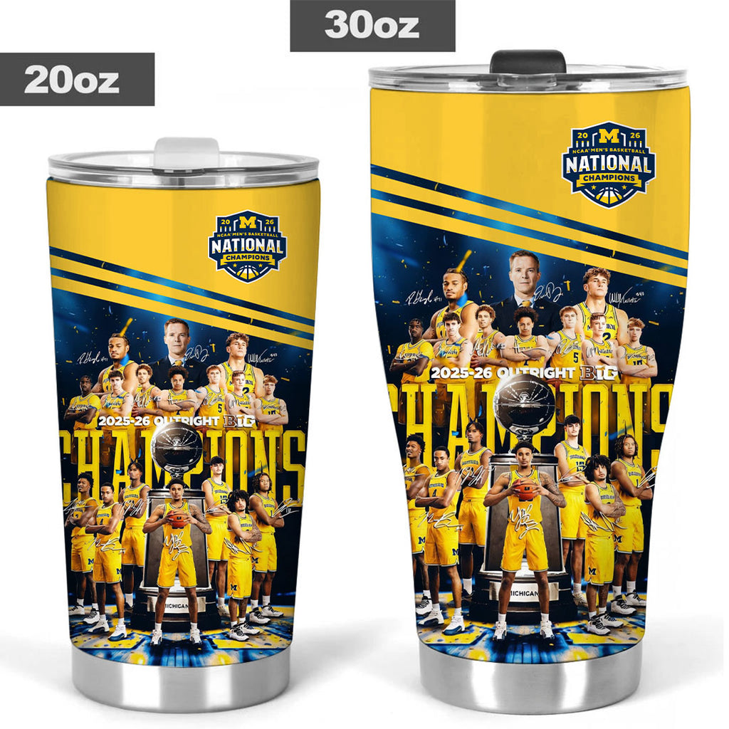 Michigan Wolverines 2026 Men's Basketball National Champions Tumbler Cup – TANTN22311