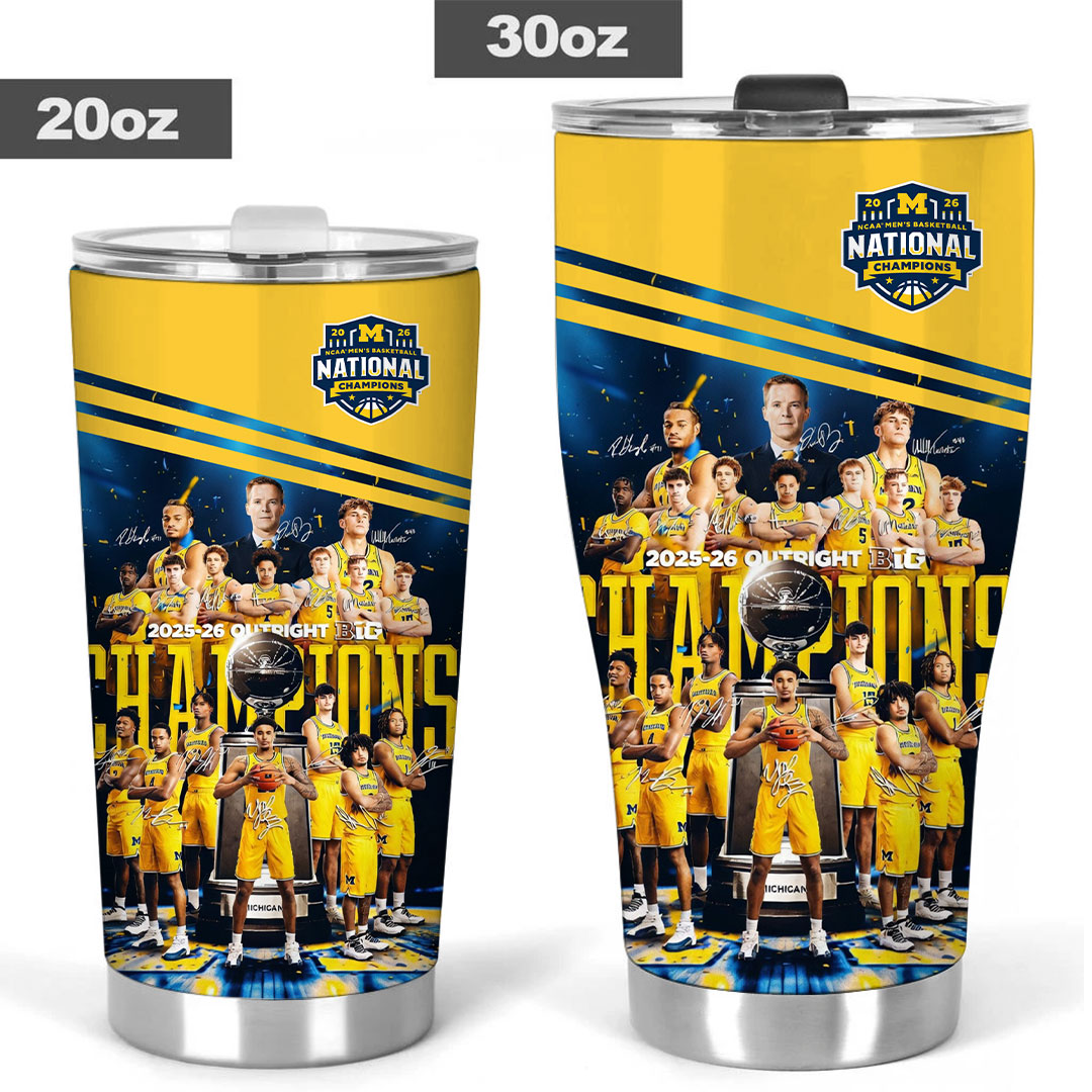 Michigan Wolverines 2026 Men's Basketball National Champions Tumbler Cup – TANTN22311