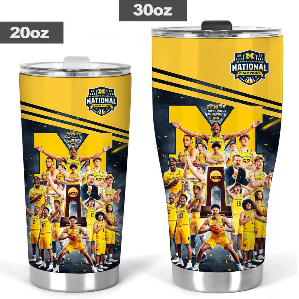 Michigan Wolverines 2026 Men's Basketball National Champions Tumbler Cup – TANTN22338