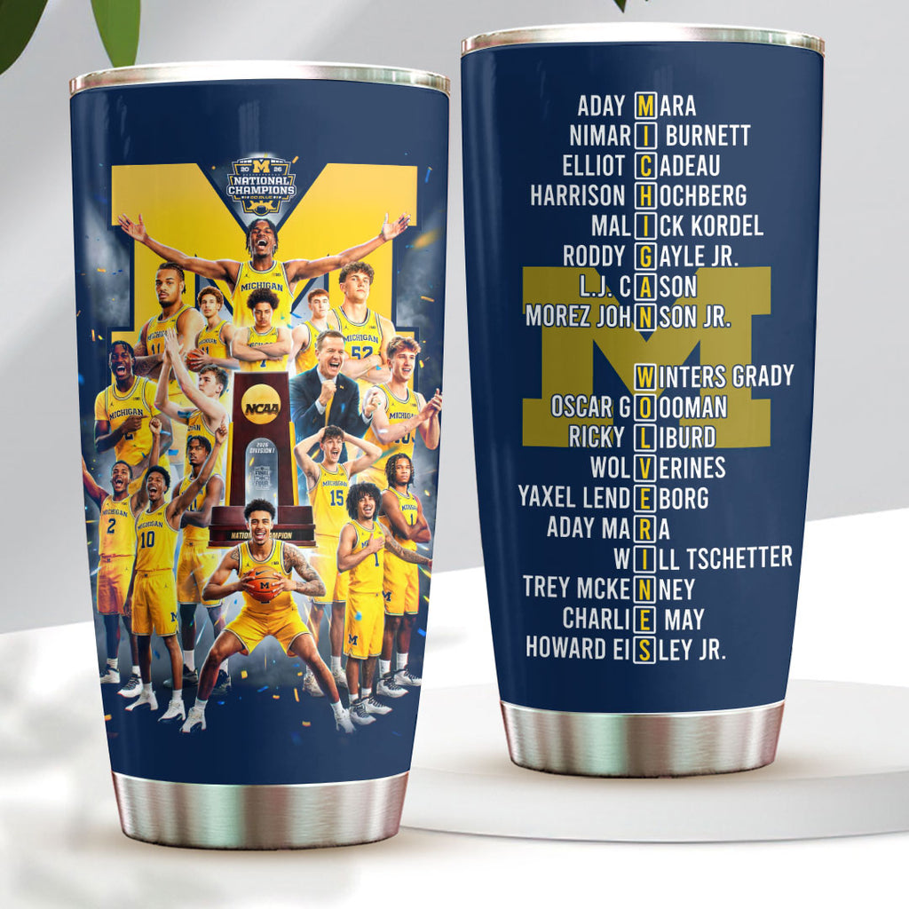 Michigan Wolverines 2026 Men's Basketball National Champions Tumbler Cup – HOATT17371