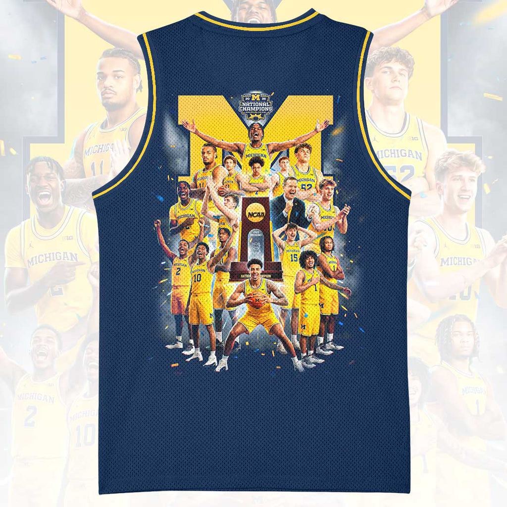 Michigan Wolverines 2026 NCAA Men's Basketball National Champions Basketball Jersey – HOATT17176