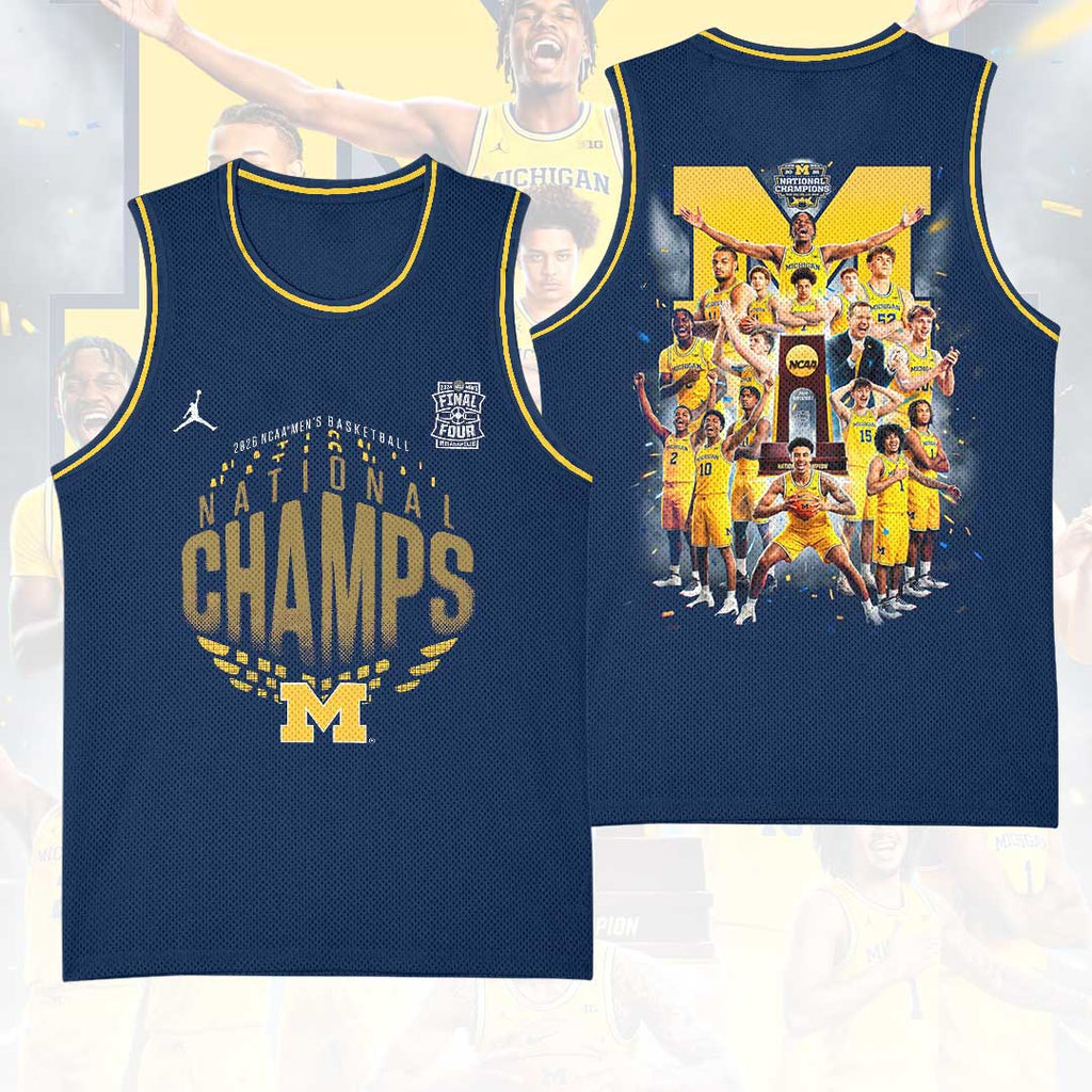 Michigan Wolverines 2026 NCAA Men's Basketball National Champions Basketball Jersey – HOATT17176