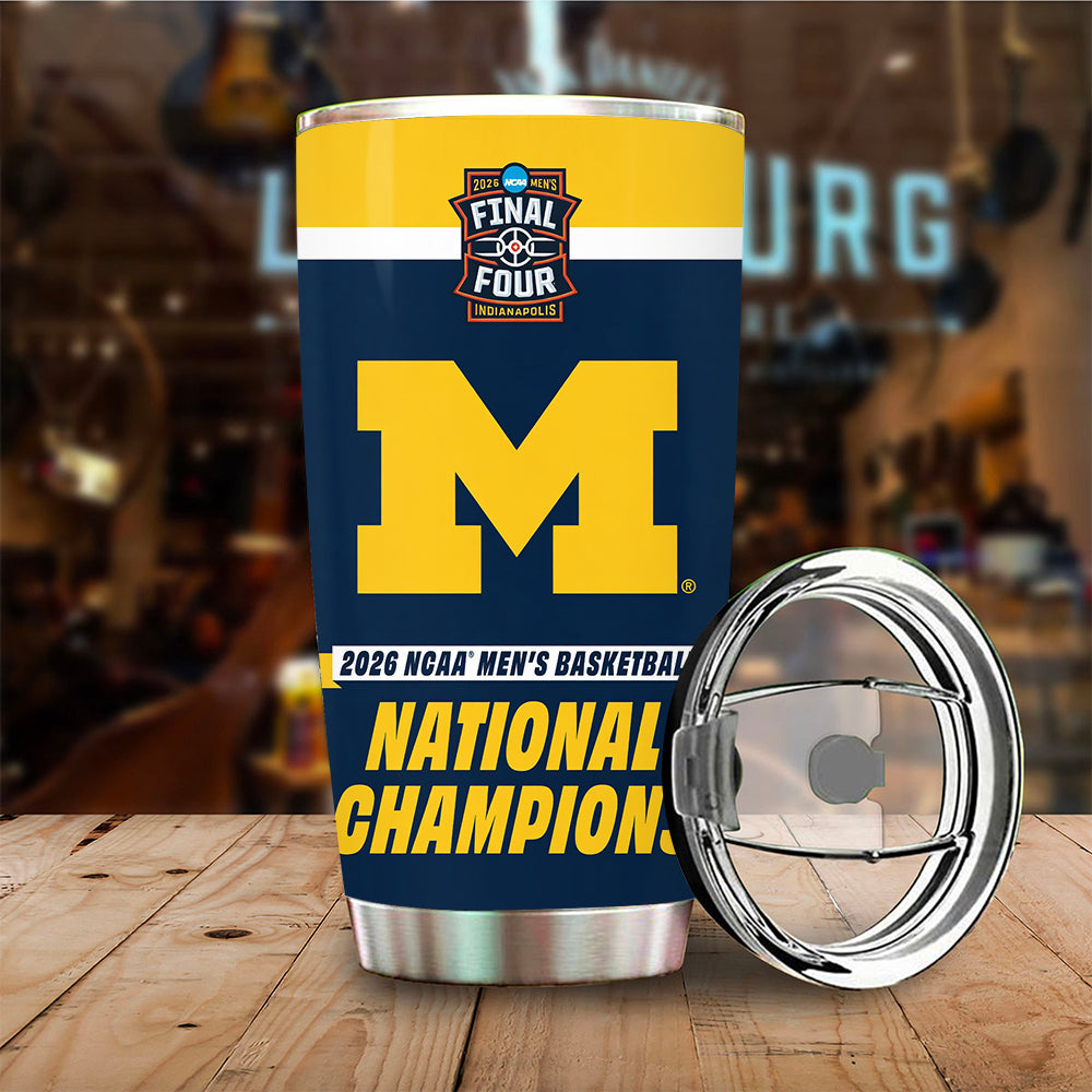 Michigan Wolverines 2026 NCAA Men's Basketball National Champs Tumbler Cup – TMTHU5156