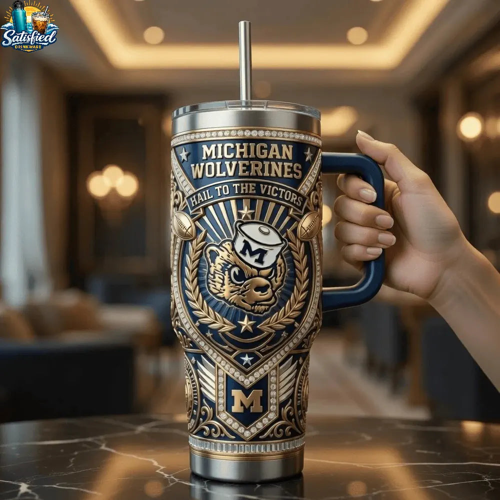 Michigan Wolverines Hail To The Victors Tumbler With Handle