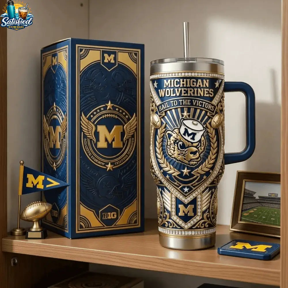 Michigan Wolverines Hail To The Victors Tumbler With Handle