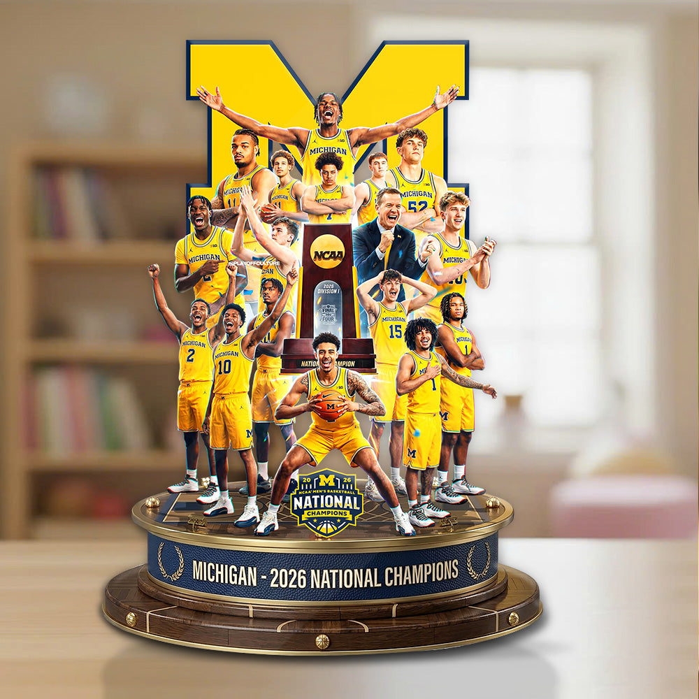 Michigan Wolverines Men's Basketball Custom Shape Acrylic Plaque – GNE5992