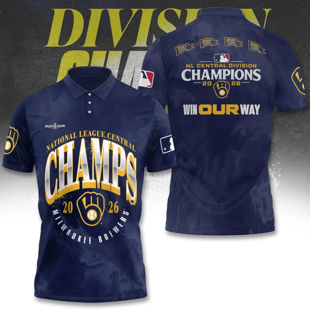 Milwaukee Brewers 2026 NL Central Division Champions 3D Apparel – TANTN25608