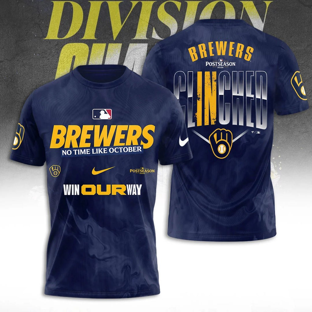 Milwaukee Brewers 2026 NL Central Division Champions 3D Apparel – TANTN25611