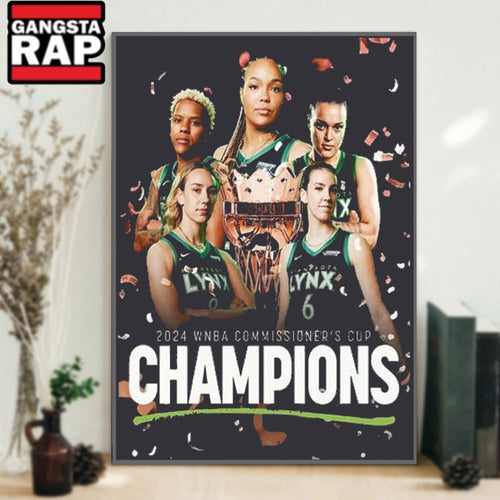 Minnesota Lynx 2024 Champions WNBA Commissioner’s Cup Poster Canvas Art