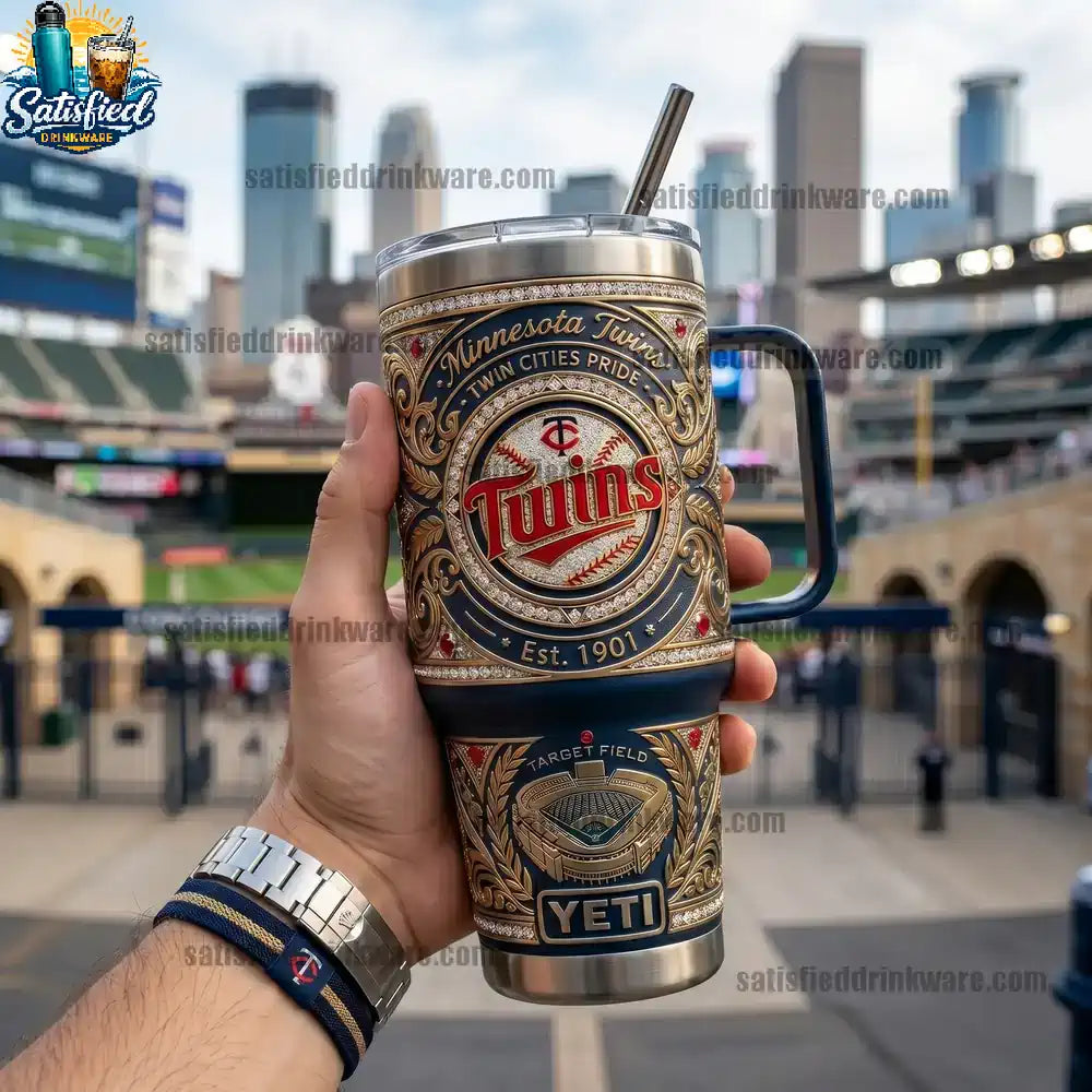 Minnesota Twins 40oz With Handle Yeti Tumbler