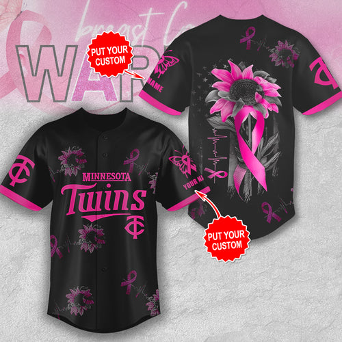 Personalized Minnesota Twins x Breast Cancer Awareness Baseball Jersey – MAITM12929