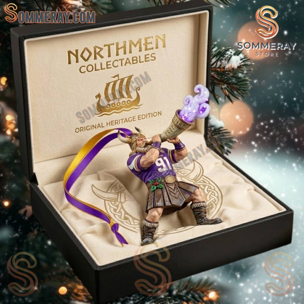 Minnesota Vikings Viktor The Viking Gjallarhorn Christmas Ornament