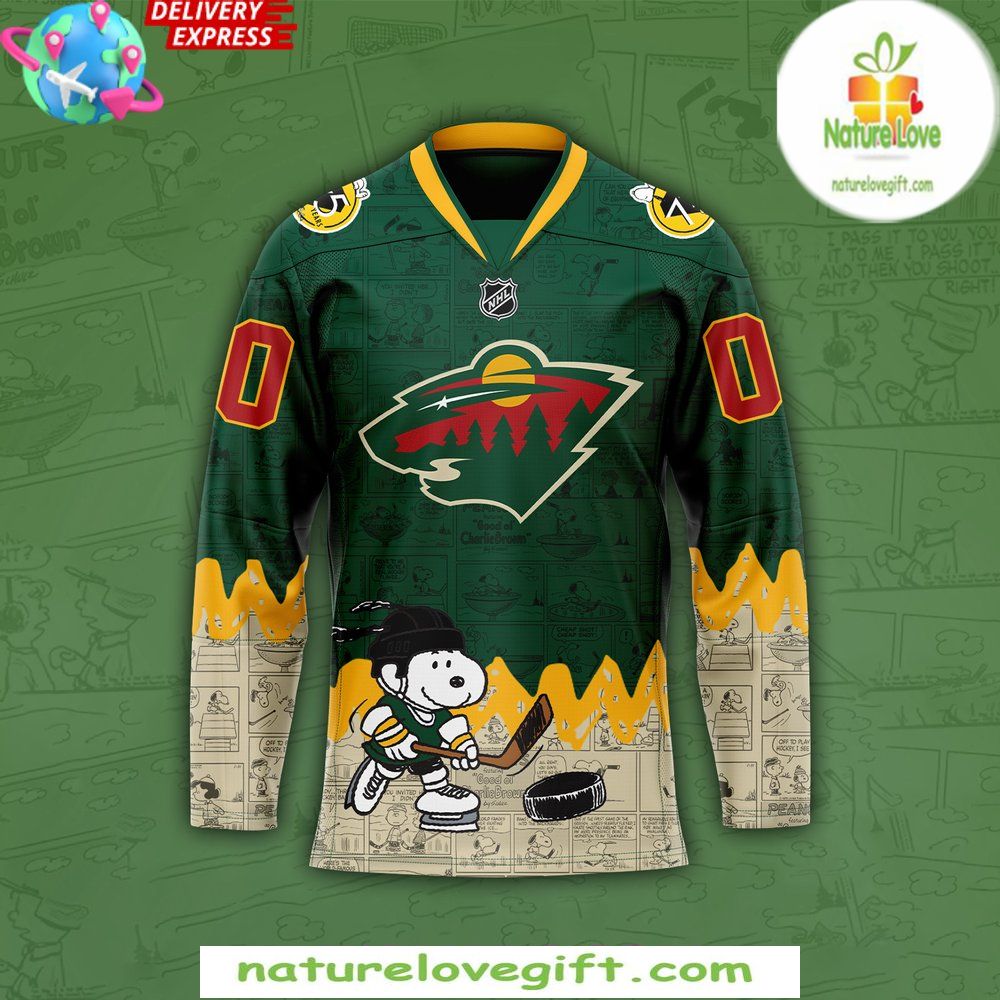 Peanuts 75th Anniversary Minnesota Wild Hockey Jersey