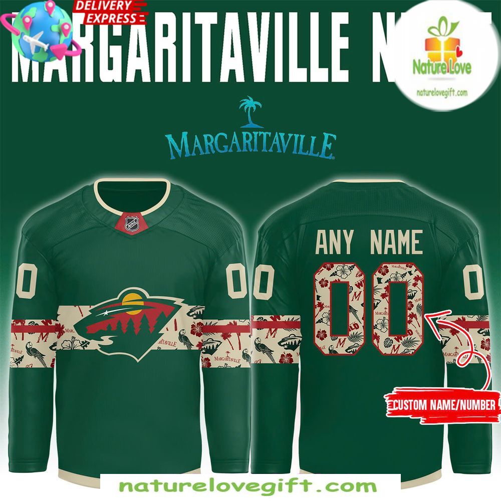 Minnesota Wild Hockey Jersey Margaritaville Night Special Edition