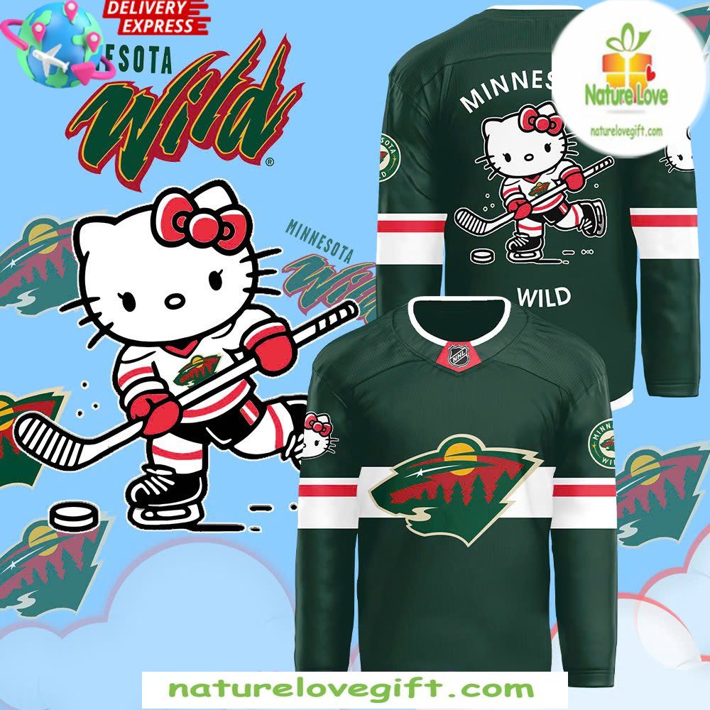 Minnesota Wild Hello Kitty 50th Anniversary Hockey Jersey Limited