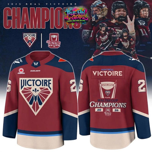Montreal Victoire Walter Cup PWHL Champions 2026 Personalized Hockey Jersey